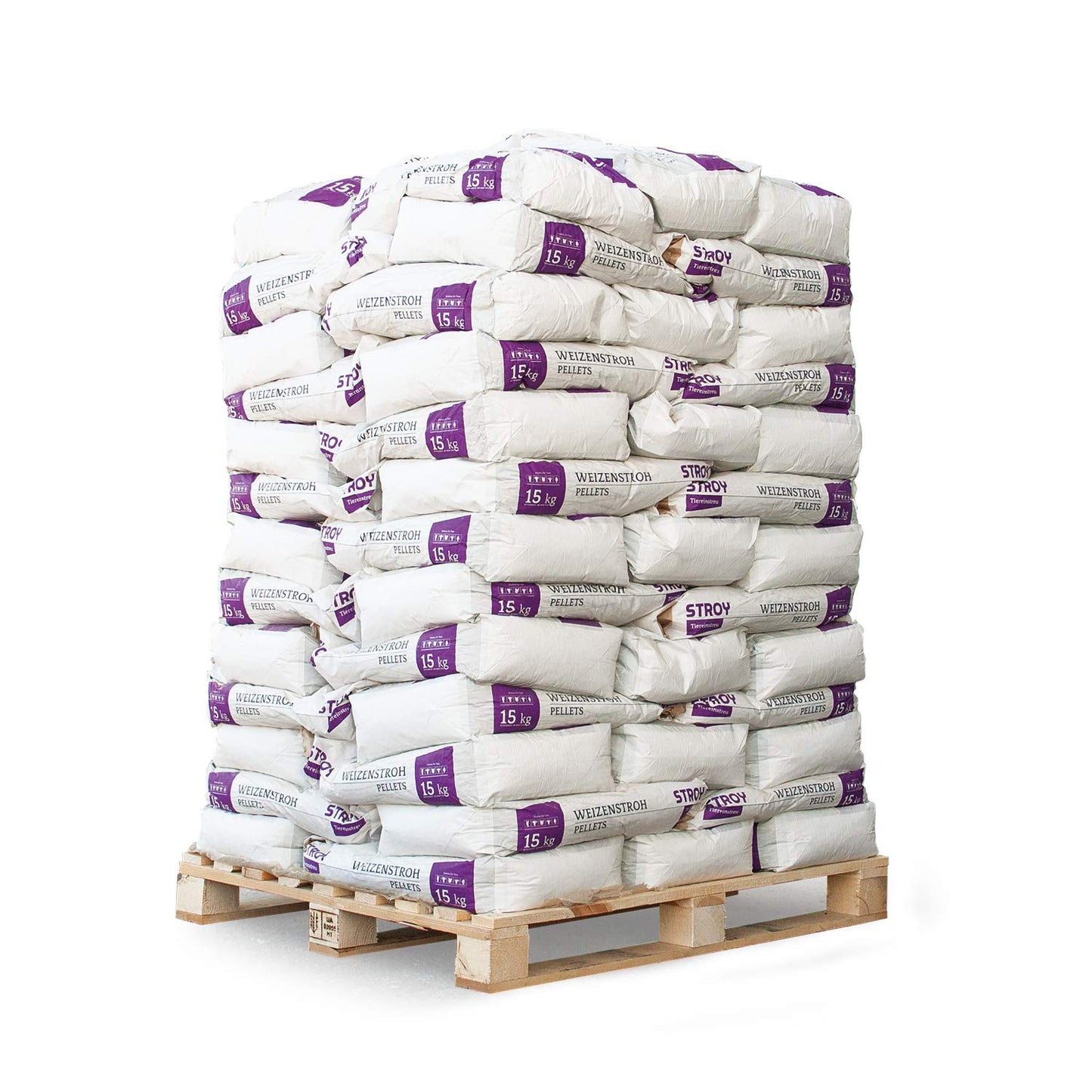 STROY Strohpellets Einstreu Stroh Tier Streu Pellet Großtier Kleintier Pferde Stall Box Paddock 15kg x 65 Sack 975kg / 1 Palette Paligo